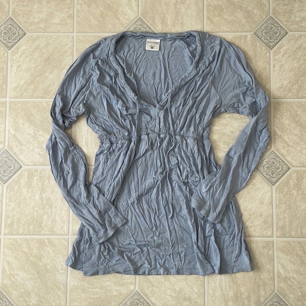 Blue Motherhood Maternity Blouse